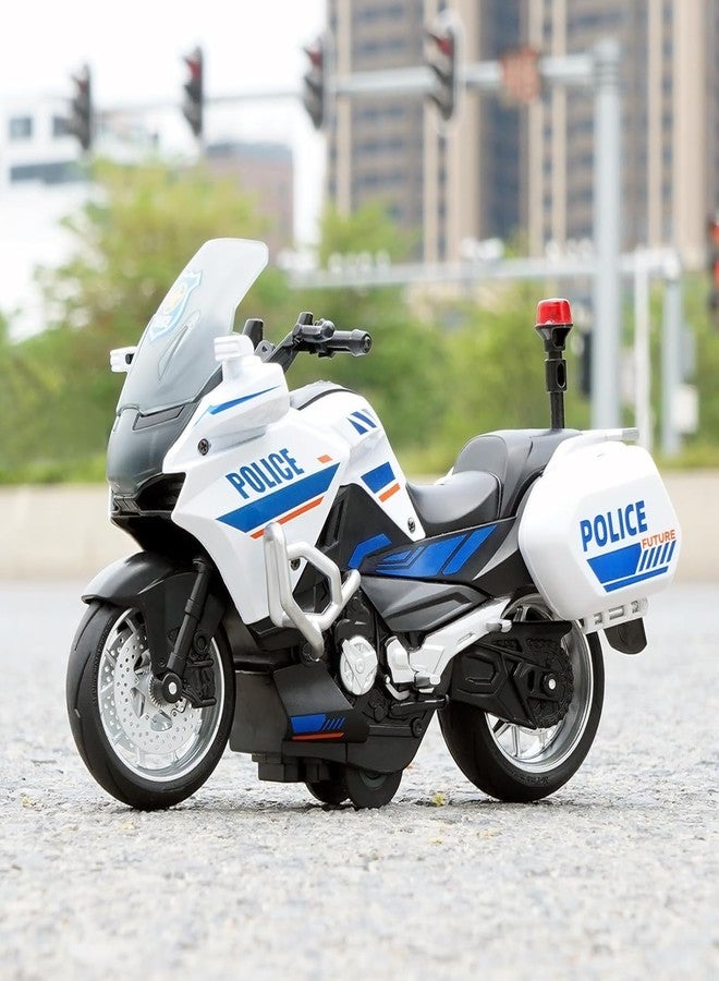 FEXXA لعبة دراجة نارية للشرطة من فيكسا - ألعاب دراجات نارية تعمل بالسحب للخلف، هدية صغيرة مع موسيقى وإضاءة، لعبة دراجات نارية لاتيه للأطفال الأولاد من سن 3 إلى 8 سنوات [جديد] (دراجة المستقبل - شرطة)، متعددة الألوان - Image 2